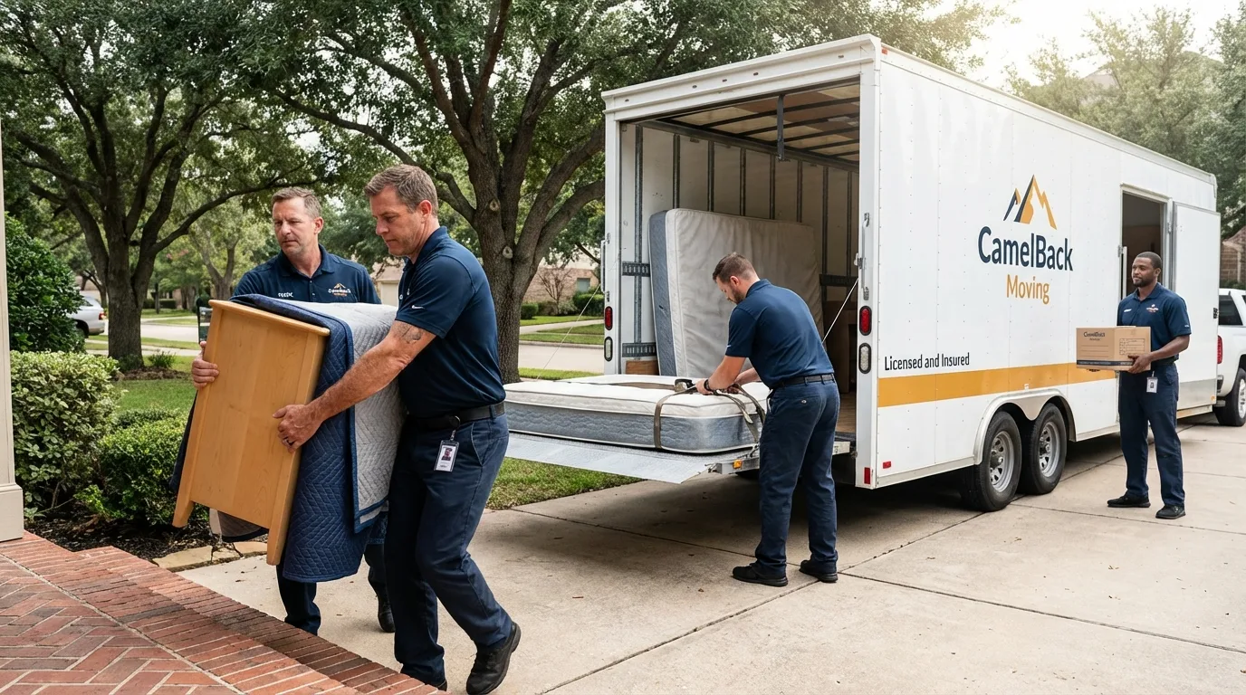 Crew loading residential truck for cross-state move from Springfield, MO